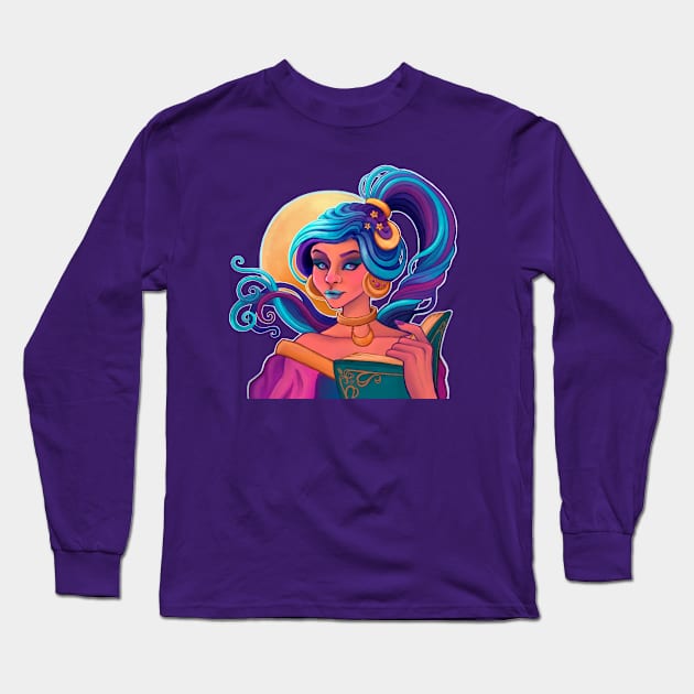 Celestial Witch Long Sleeve T-Shirt by AliceQuinn